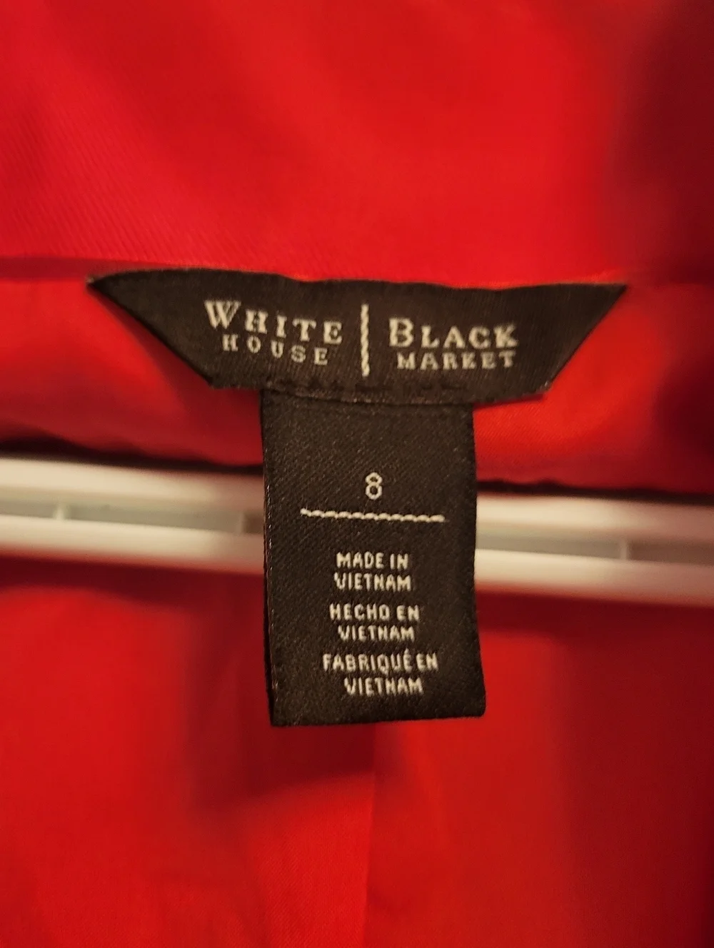 White House Black Market Red Cropped Blazer 8 Linen Preppy Chic Jacket Lined